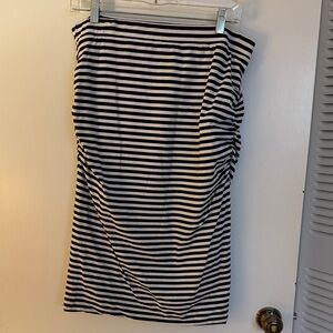 Boden Navy and White Striped Skirt